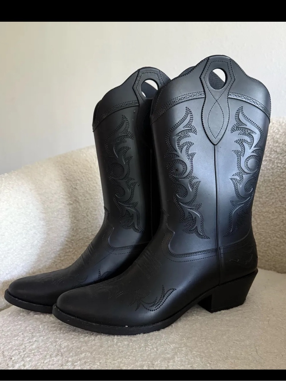 Black Western Cowboy RAIN Boots - Women